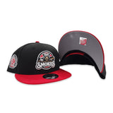 Black Tennessee Smokies Red Visor Gray Bottom Southern League Side Patch New Era 9Fifty Snapback