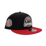 Black Tennessee Smokies Red Visor Gray Bottom Southern League Side Patch New Era 9Fifty Snapback