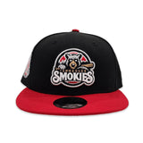 Black Tennessee Smokies Red Visor Gray Bottom Southern League Side Patch New Era 9Fifty Snapback