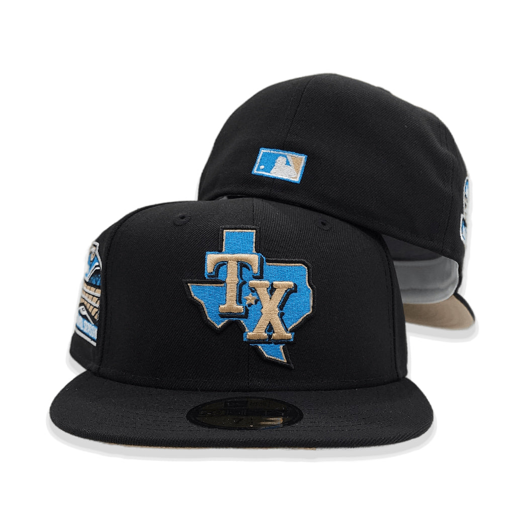 Black Texas Rangers Camel Bottom 2020 Inaugural Side Patch New Era 59FIFTY Fitted 7 1/2