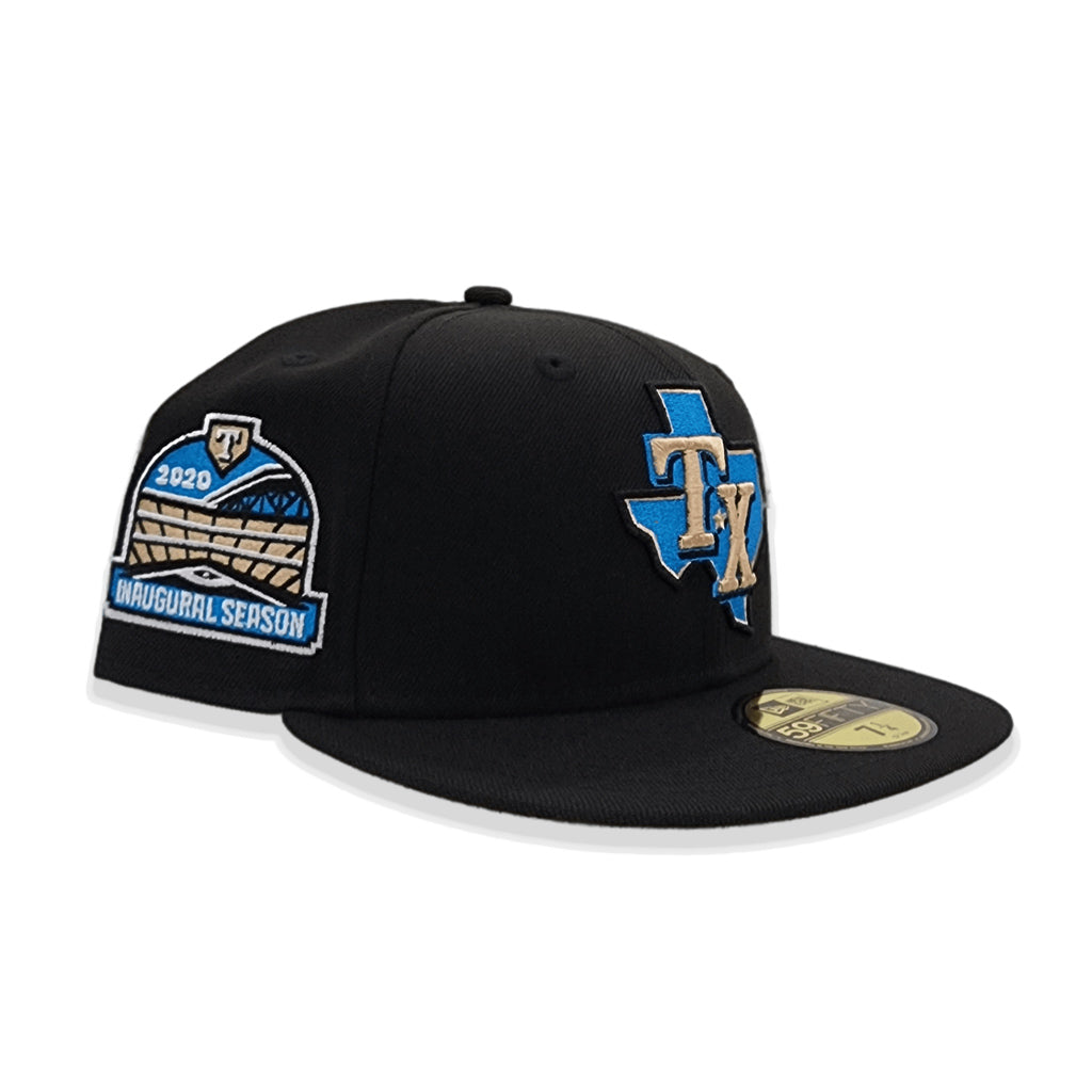 Texas Rangers New Era Black Custom Wrestle Pack Side Patch 59FIFTY Fitted Hat, 7 7/8 / Black