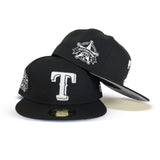 Black Texas Rangers Gray Bottom 1995 All Star Game Side Patch New Era 59Fifty Fitted