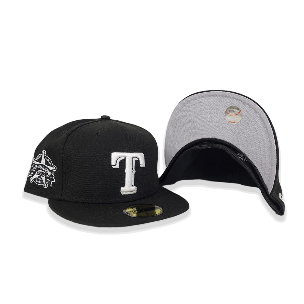 Texas Rangers New Era Black on Black Collection 59FIFTY Fitted Hat