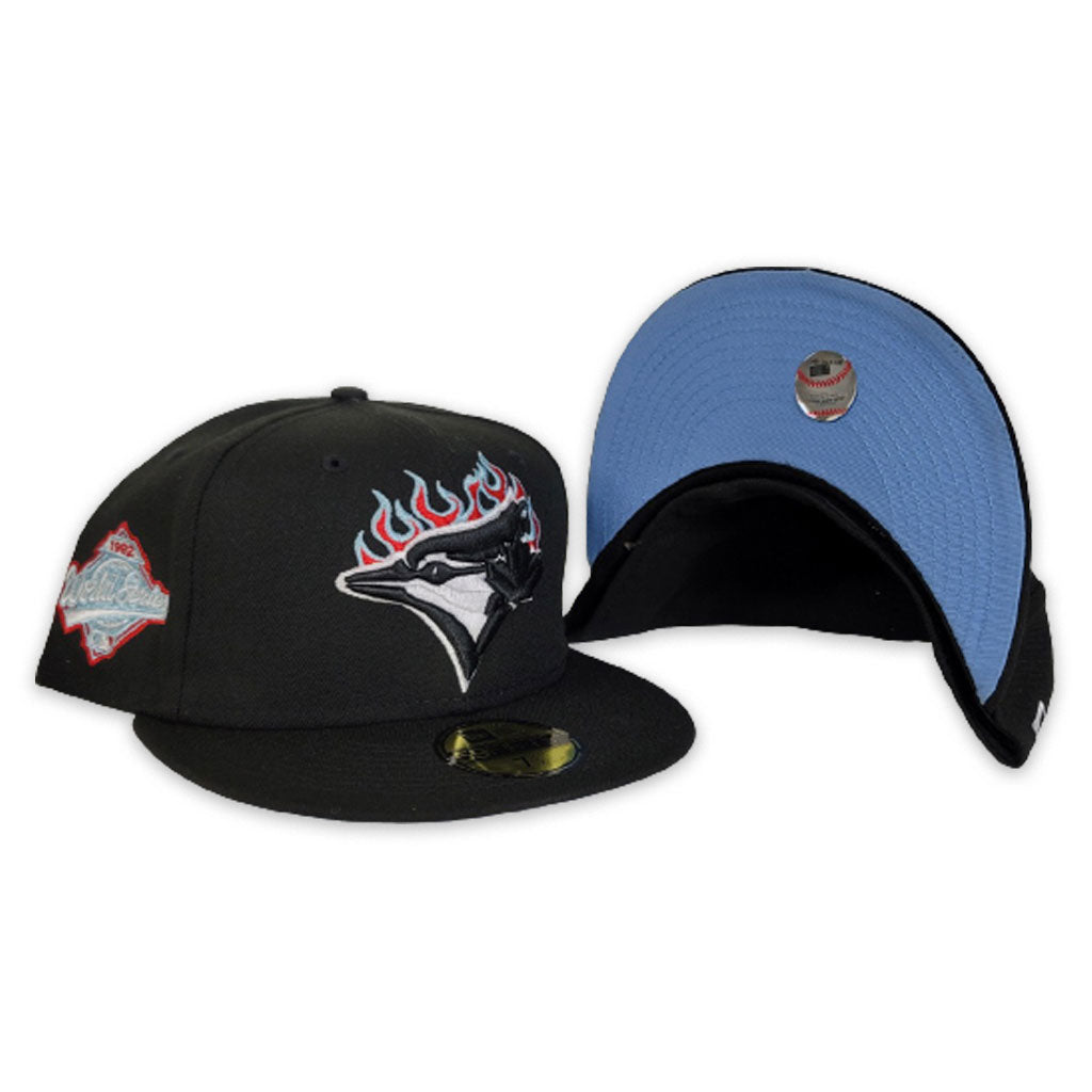 blue jays fitted hat with patch