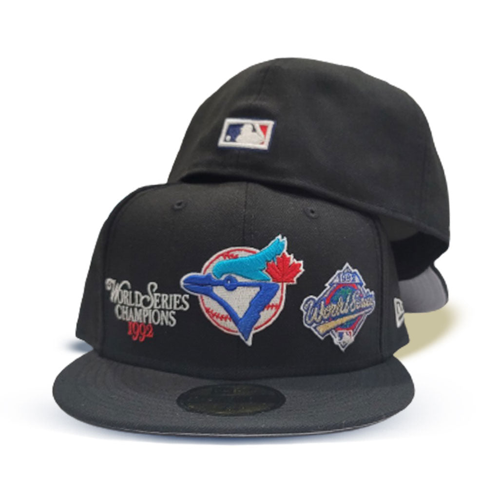 New Era 59FIFTY Atlanta Braves 1992 World Series Patch Hat - Black, Grey, Red 7 1/2
