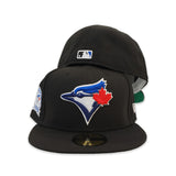 Black Toronto Blue Jays Green Bottom 40th Season Side Patch New Era 59Fifty Fitted