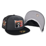 Black Trucker Jackie Robinson 75th Years Black Visor Gray Bottom 42 Side Patch New Era 59Fifty Fitted