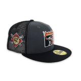 Black Trucker Jackie Robinson 75th Years Black Visor Gray Bottom 42 Side Patch New Era 59Fifty Fitted