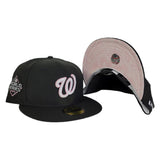 Black Washington Nationals Pink Paisley Bottom 2019 World Series Side Patch New Era 59Fifty Fitted