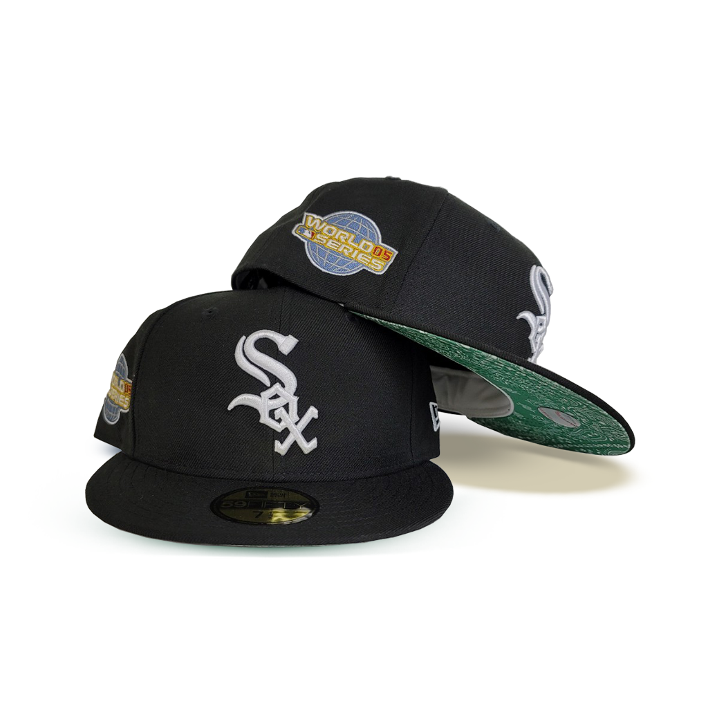 Product - Black Chicago White Sox Green Paisley Bottom 2005 World Series Side Patch New Era 59Fifty Fitted