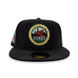 Black Corduroy Chicago White Sox Green Bottom Comiskey Park Side Patch New Era 59Fifty Fitted