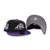 Black Corduroy Colorado Rockies Purple Visor Gray Bottom 10th Years Anniversary Side Patch New Era 59Fifty Fitted