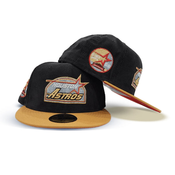 Black Corduroy Houston Astros Tan Visor Red Bottom 35th Great Years Si ...