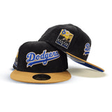 Black Corduroy Los Angeles Dodgers Tan Visor Royal Blue Bottom 60th Anniversary Side Patch New Era 59Fifty Fitted