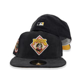 Black Corduroy Pittsburgh Pirates Yellow Bottom Three Rivers Stadium Side Patch New Era 59Fifty Fitted