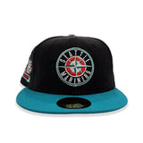 Black Corduroy Seattle Mariners Aqua Visor Gray Bottom 20th Anniversary Side Patch New Era 59Fifty Fitted