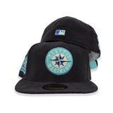 Black Corduroy Seattle Mariners Mint Green Bottom 20th Anniversary Side Patch New Era 59Fifty Fitted