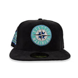 Black Corduroy Seattle Mariners Mint Green Bottom 20th Anniversary Side Patch New Era 59Fifty Fitted