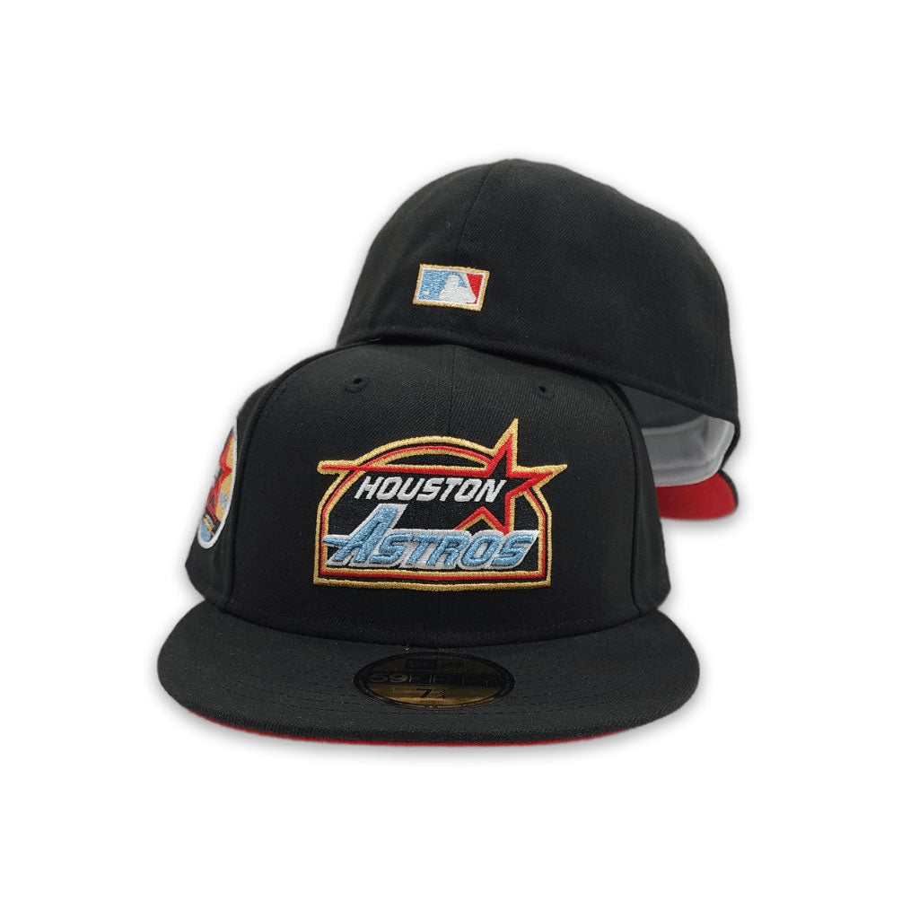 Black Houston Astros Red Bottom 35th Great Years Side Patch New Era 59Fifty Fitted