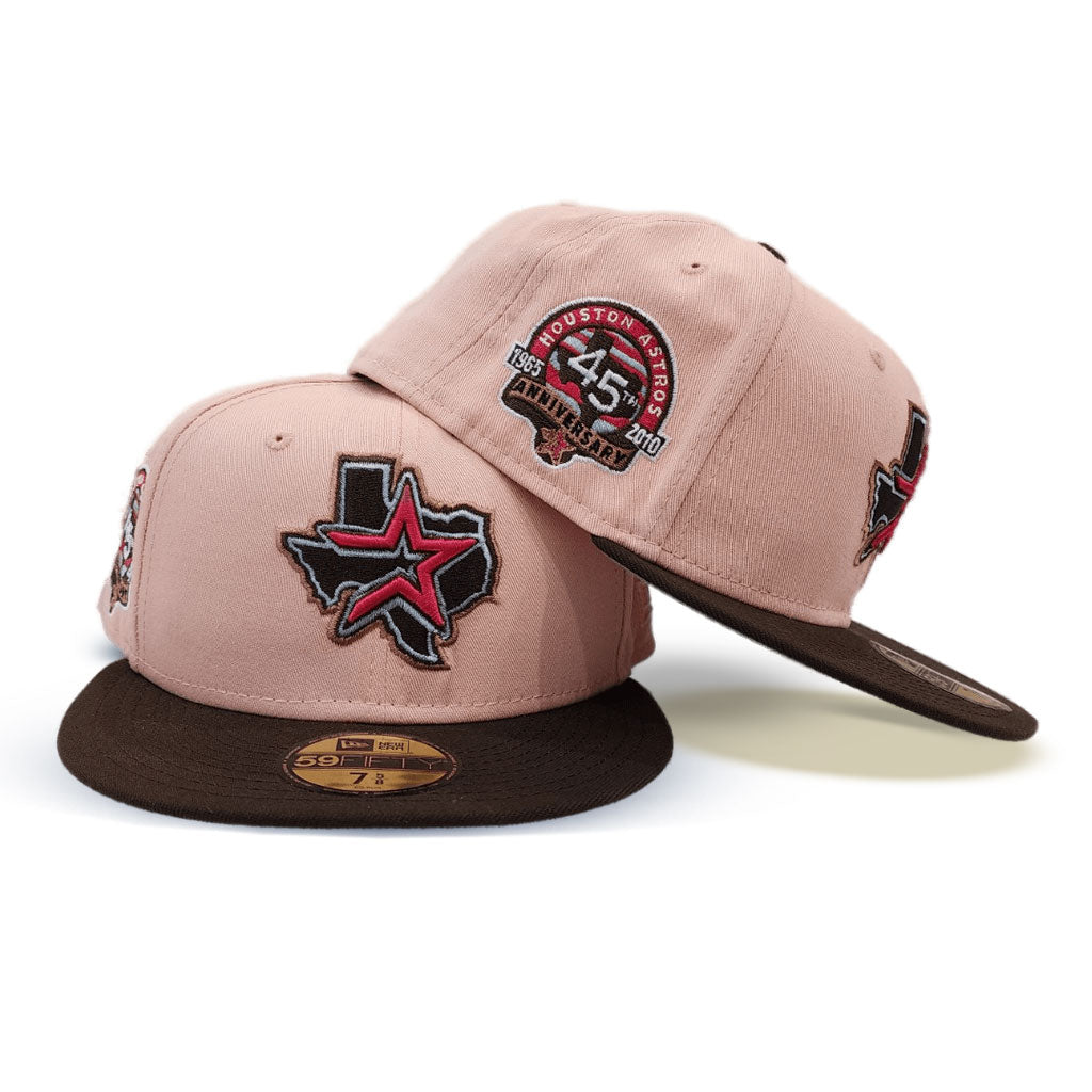 Blush Houston Astros Brown Visor Gray Bottom 45th Anniversary Side Patch  New Era 59Fifty Fitted