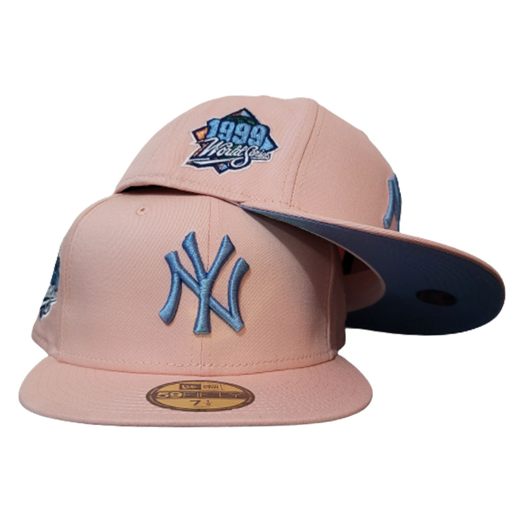 Blush Salmon New York yankees Icy Blue bottom 1999 World Series New Era 59Fifty Fitted