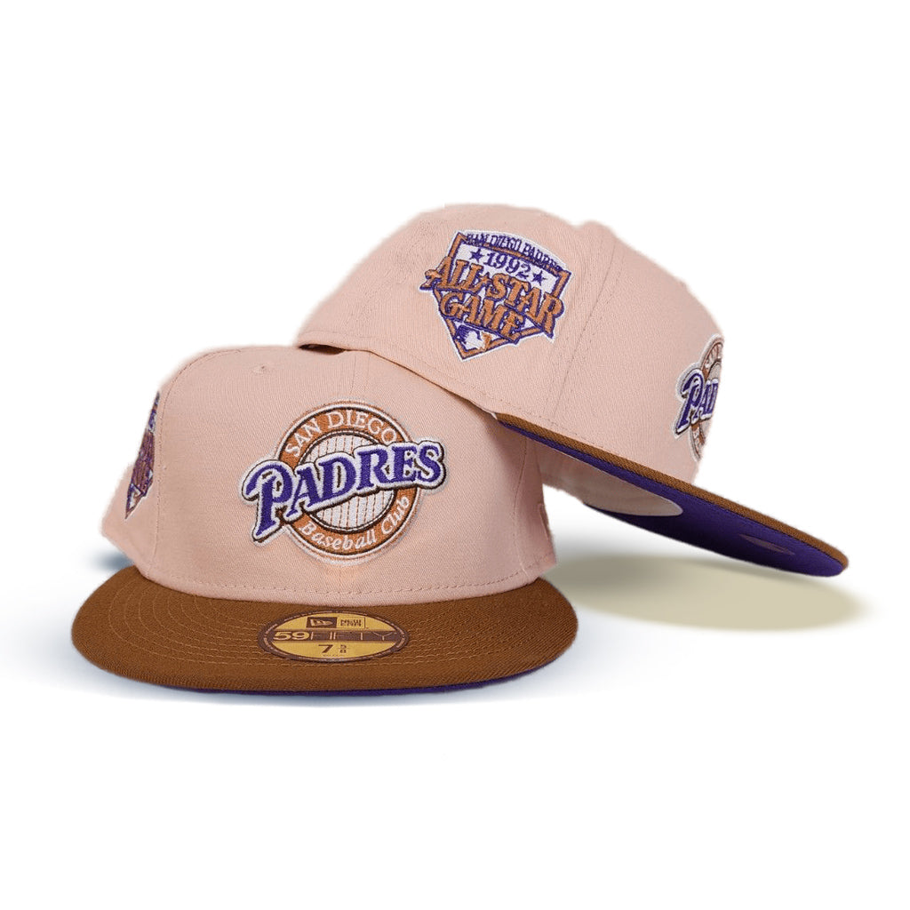 Blush San Diego Padres Toasted Peanut Visor Purple Bottom 1992 All Star Game Side patch New Era 59Fifty Fitted