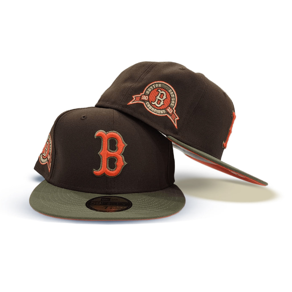 Brown Boston Red Sox Olive Green Visor Lime Orange Bottom 2013