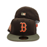 Brown Boston Red Sox Olive Green Visor Lime Orange Bottom 2013 World Series Champions Side Patch 59Fifty Fitted