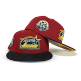 Brick Red Houston Astros Visor Yellow Bottom 45th Anniversary Side Patch New Era 59Fifty Fitted