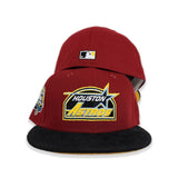 Brick Red Houston Astros Visor Yellow Bottom 45th Anniversary Side Patch New Era 59Fifty Fitted