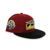 Brick Red Houston Astros Visor Yellow Bottom 45th Anniversary Side Patch New Era 59Fifty Fitted