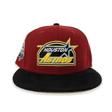 Brick Red Houston Astros Visor Yellow Bottom 45th Anniversary Side Patch New Era 59Fifty Fitted