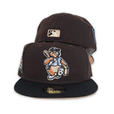Brown Asheville Tourists Black Visor Peach Bottom Hometown Collection side Patch New Era 59Fifty Fitted