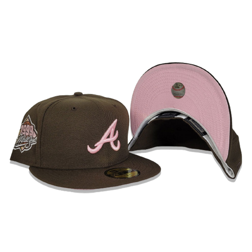 Brown Atlanta Braves Pink Bottom 1999 World Series Side Patch New Era  59Fifty Fitted