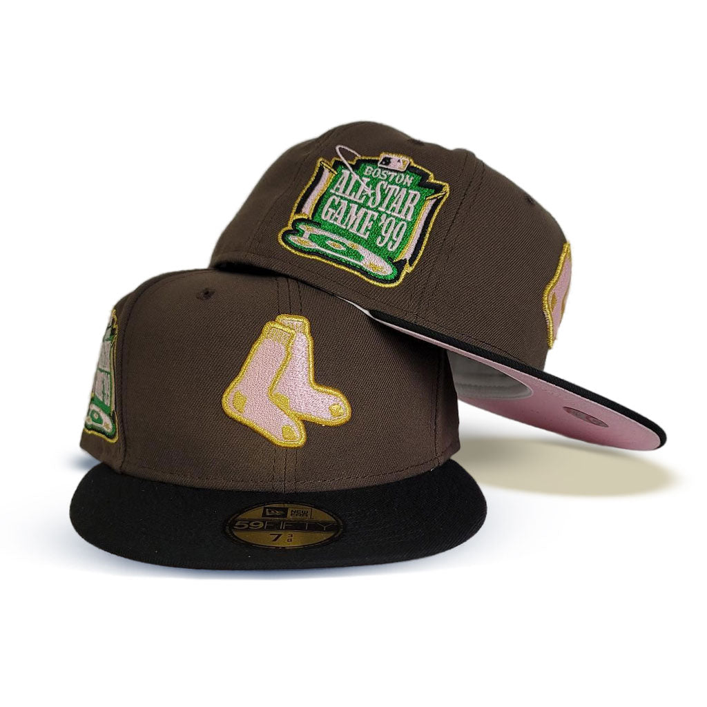 Brown Boston Red Sox Black visor Pink Bottom 1999 All Star Game Side Patch New Era 59Fifty Fitted