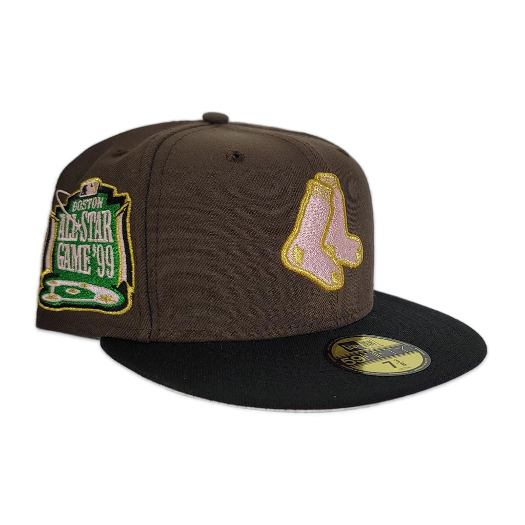 Brown Boston Red Sox Black visor Pink Bottom 1999 All Star Game Side Patch New Era 59Fifty Fitted