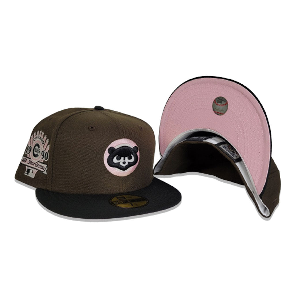 Brown Chicago Cubs Pink Bottom 1990 All Star Game Side Patch New Era 59Fifty Fitted
