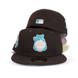 Brown Chicago Cubs Pink Bottom 1990 All Star Game Side Patch "Pigeon Collection" New Era 59Fifty Fitted