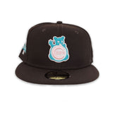 Brown Chicago Cubs Pink Bottom 1990 All Star Game Side Patch "Pigeon Collection" New Era 59Fifty Fitted