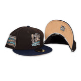 Brown Clinton Pilots Navy Blue Visor Peach Bottom Hometown Collection Side Patch New Era 59Fifty Fitted