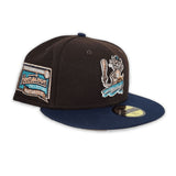 Brown Clinton Pilots Navy Blue Visor Peach Bottom Hometown Collection Side Patch New Era 59Fifty Fitted