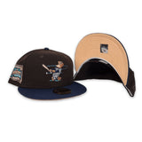Brown Denver Bears Navy Blue Visor Peach Bottom Hometown Collection Side Patch New Era 59Fifty Fitted