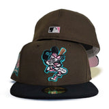Brown Detroit Tigers Black Corduroy Visor Pink Bottom 1968 World Series Side Patch New Era 59Fifty Fitted