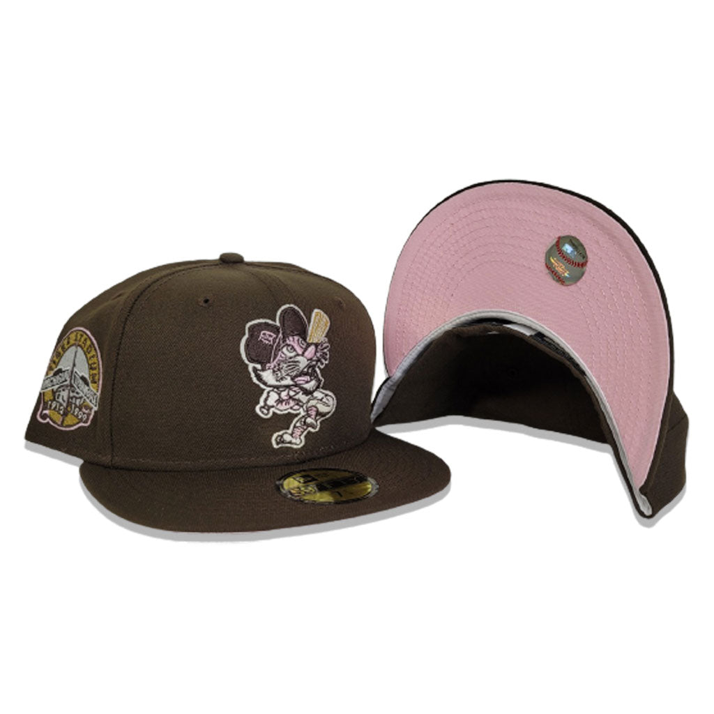 Brown Detroit Tigers Pink Bottom Tiger Stadium Side Patch New Era 59Fifty  Fitted