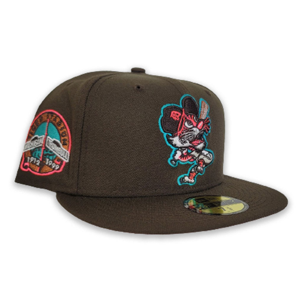 Detroit Tigers New Era Wheat/Brown Bill And Sky Blue Bottom With 1945  Inauguration Patch On Side 59FIFTY Fitted Hat