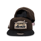 Brown Houston Astros Black Corduroy Visor Pink Bottom 45th Anniversary Side Patch New Era 9Fifty Snapback