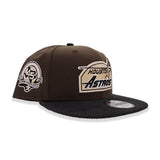 Brown Houston Astros Black Corduroy Visor Pink Bottom 45th Anniversary Side Patch New Era 9Fifty Snapback