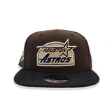 Brown Houston Astros Black Corduroy Visor Pink Bottom 45th Anniversary Side Patch New Era 9Fifty Snapback