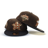 Brown Houston Astros Black Visor Green Bottom 2022 World Series Champions Side Patch New Era 59Fifty Fitted