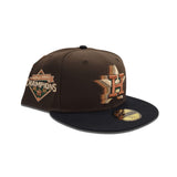 Brown Houston Astros Black Visor Green Bottom 2022 World Series Champions Side Patch New Era 59Fifty Fitted